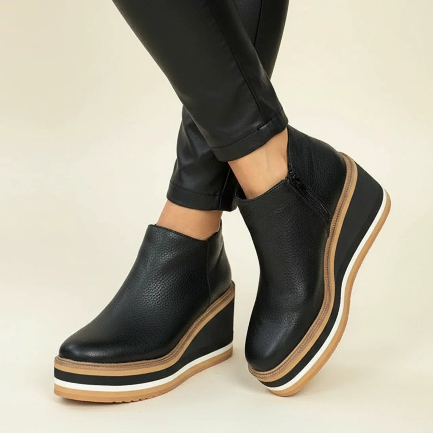 Women's Platform Wedge Ankle Boots Comfortable