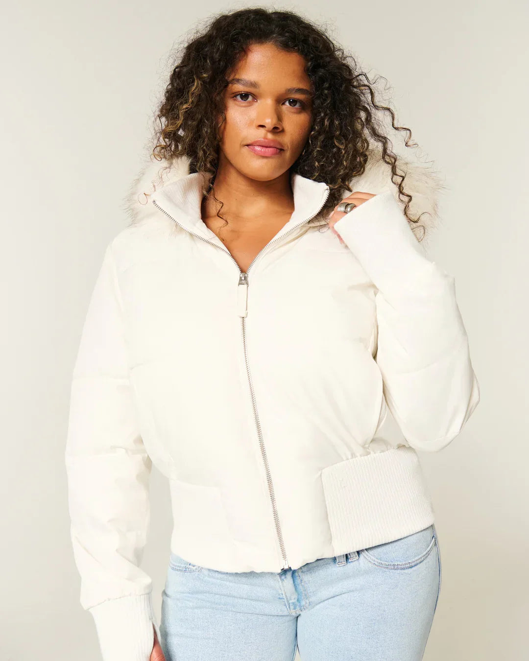 Women's Quilted Winter Parka Removable Hood
