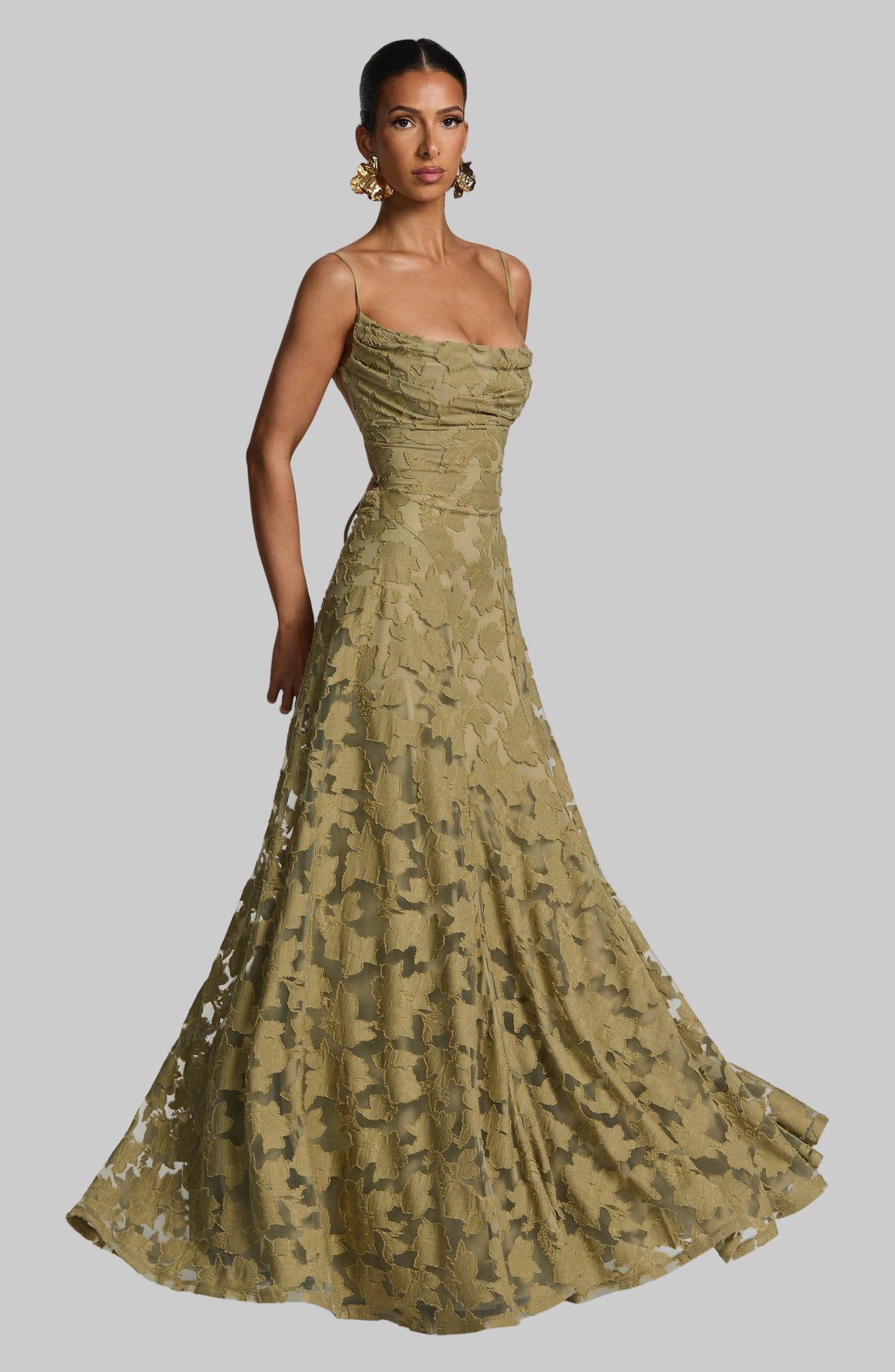 Women's A-Line Maxi Dress Lace Up Back - VibreMode