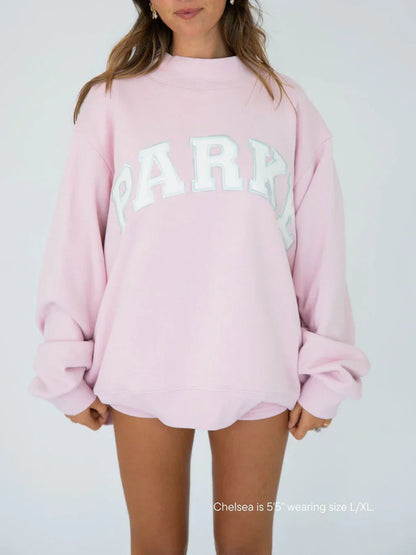 Women's Fleece Sweatshirt Mockneck Embroidered - VibreMode