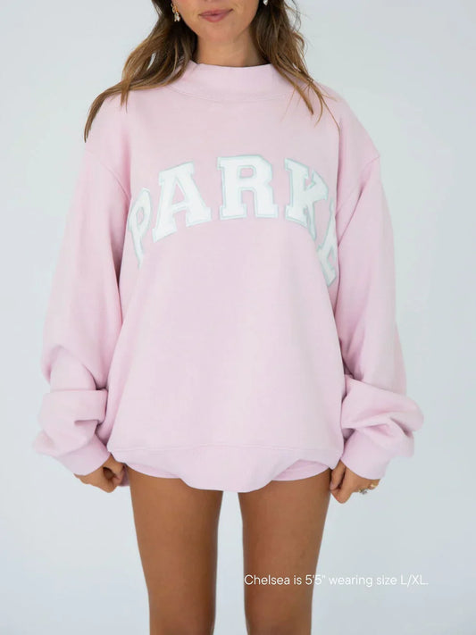 Women's Fleece Sweatshirt Mockneck Embroidered - VibreMode