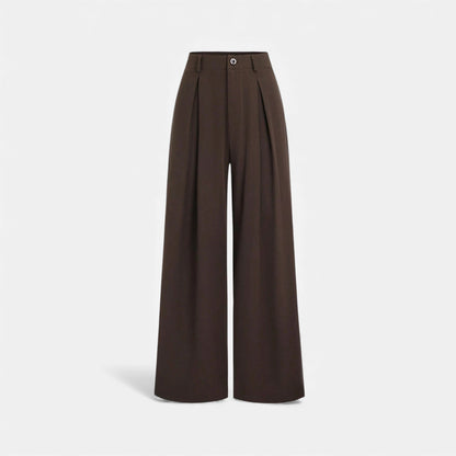 Women's Wide Leg Pants Jacquard Fabric Pleated - VibreMode