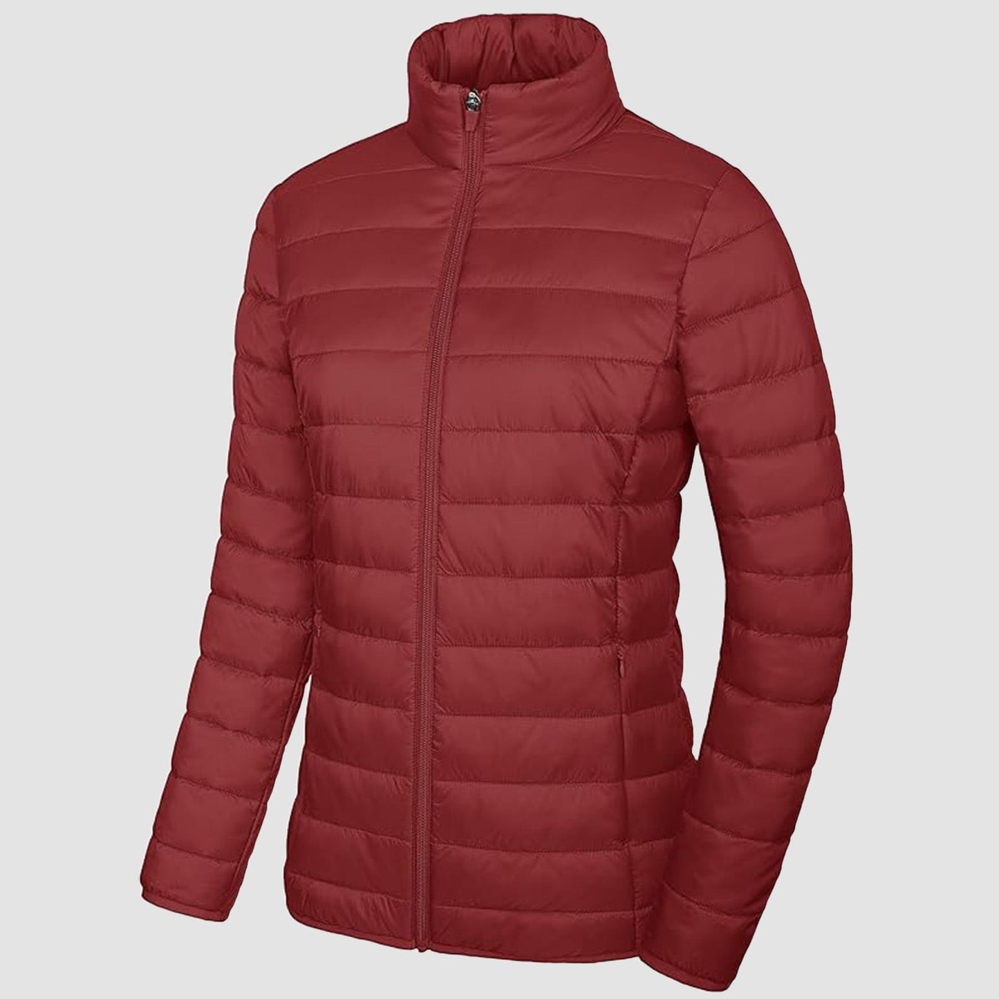 Women's Quilted Puffer Jacket Lightweight Full Zip Black