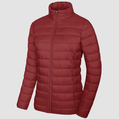 Women's Quilted Puffer Jacket Lightweight Full Zip Black