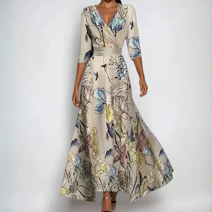 womens-maxi-wrap-dress-with-v-neck-and-3-4-sleeves-2