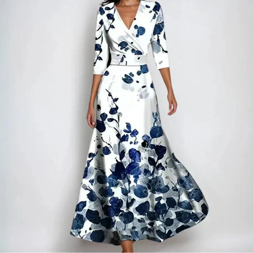 womens-maxi-wrap-dress-with-v-neck-and-3-4-sleeves-3