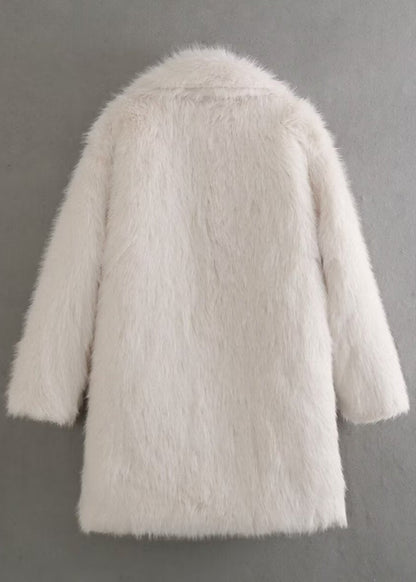 Women's Plush Coat Stand Collar Hook Closure