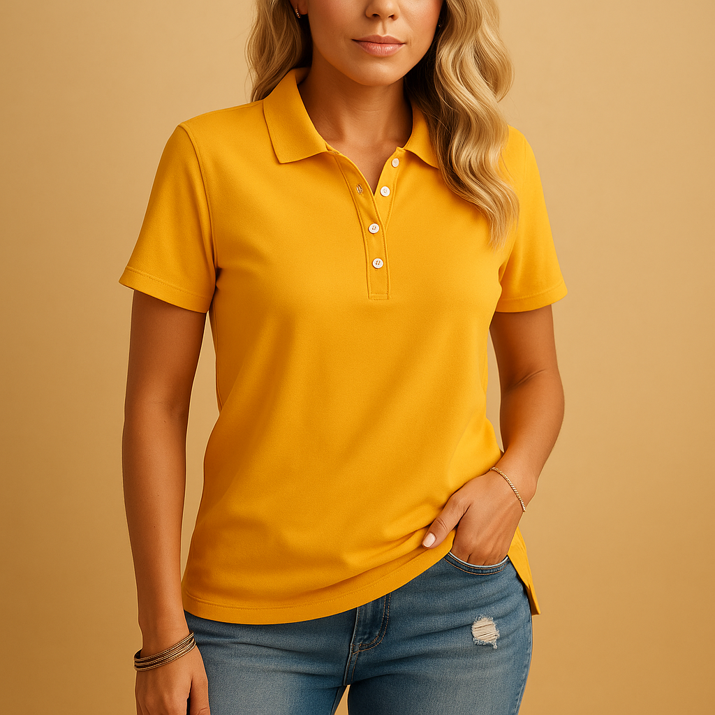 Women’s polo shirt with a tailored fit and classic design, ideal for everyday wear, work, and smart-casual outfits.