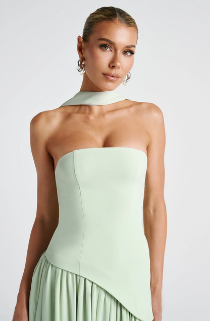 womens-strapless-woven-maxi-dress-with-side-slit-and-scarf-16