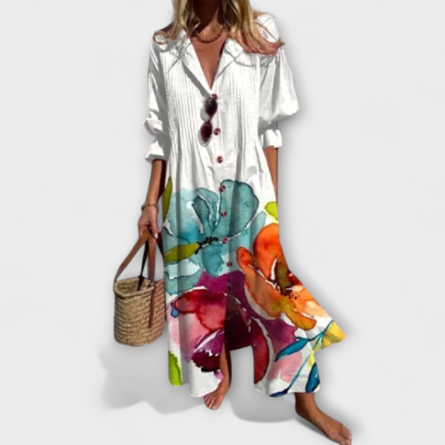 womens-woven-maxi-dress-with-button-front-and-v-neck-7
