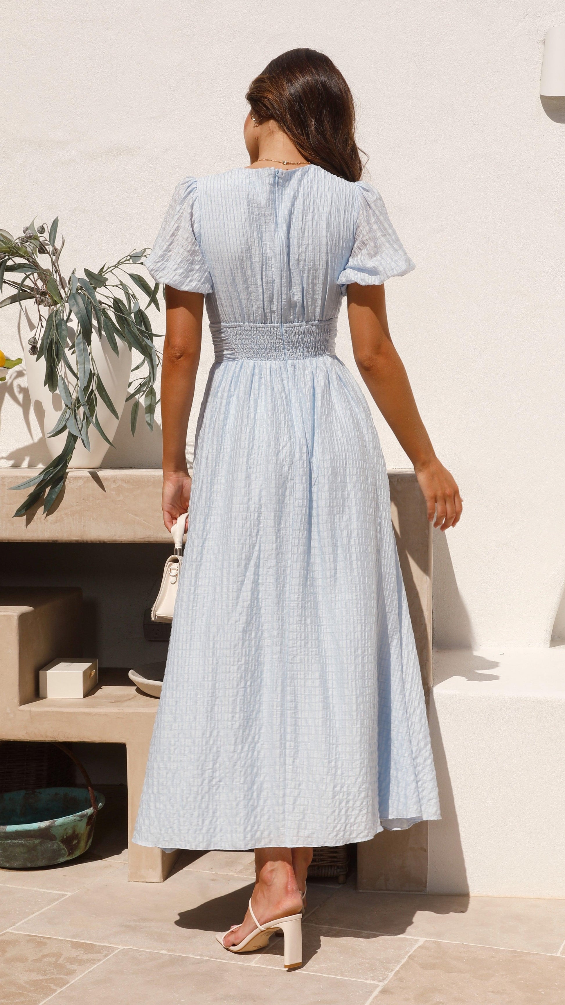 womens-woven-maxi-dress-with-puff-sleeves-and-button-front-3