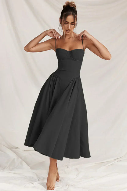 womens-woven-midi-dress-with-bustier-seaming-and-pocketed-skirt-13
