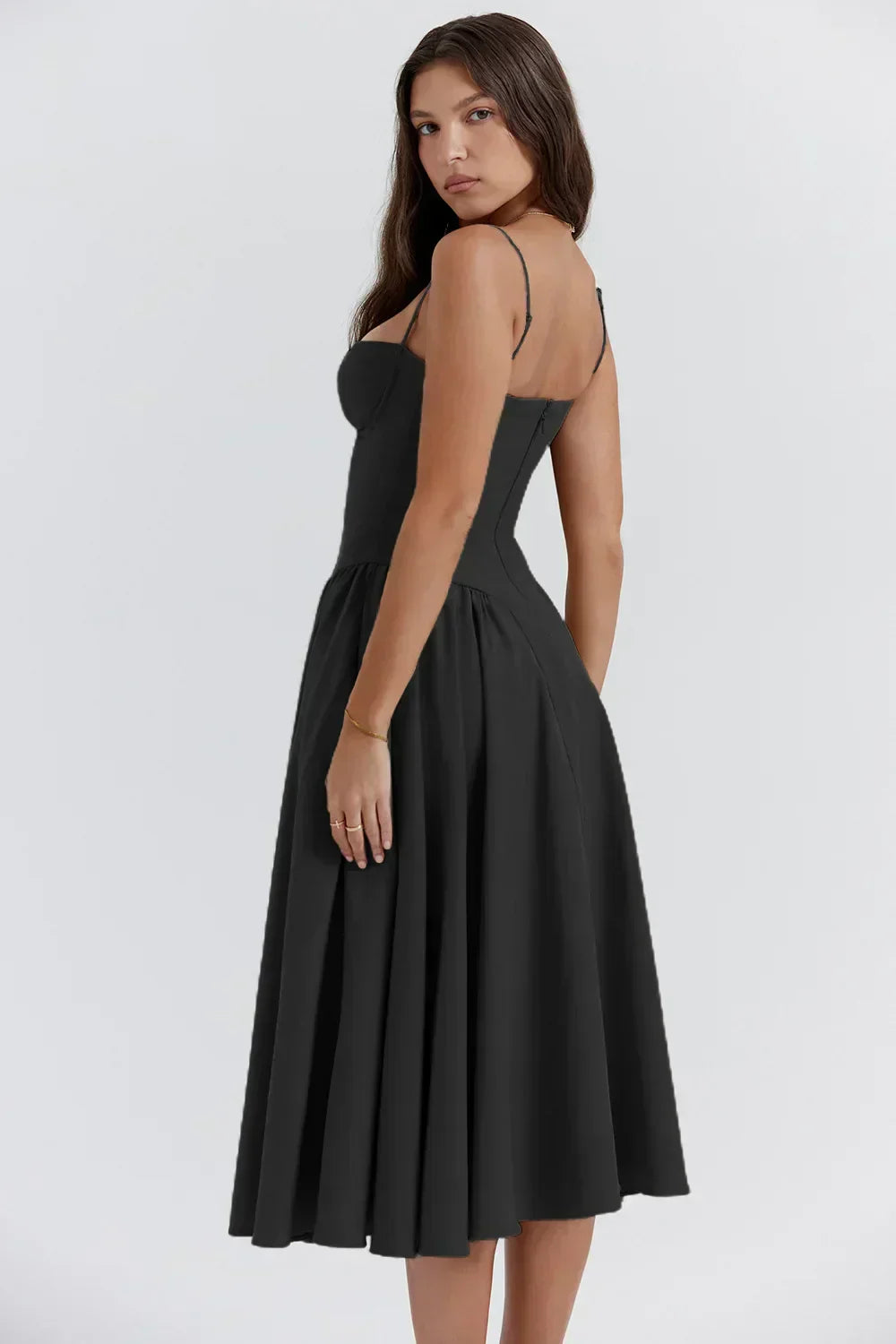 womens-woven-midi-dress-with-bustier-seaming-and-pocketed-skirt-14