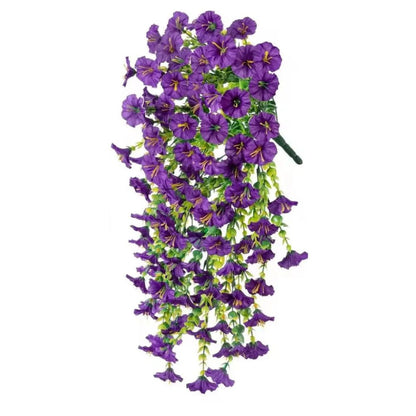 Artificial Morning Glory Flower Hanging Decor UV Resistant