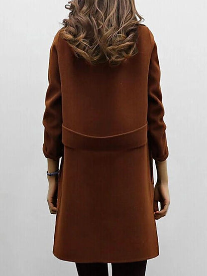 Women's Wool Double-Breasted Coat Classic Warm
