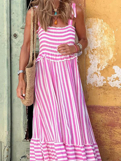 Women's Striped Maxi Summer Dress