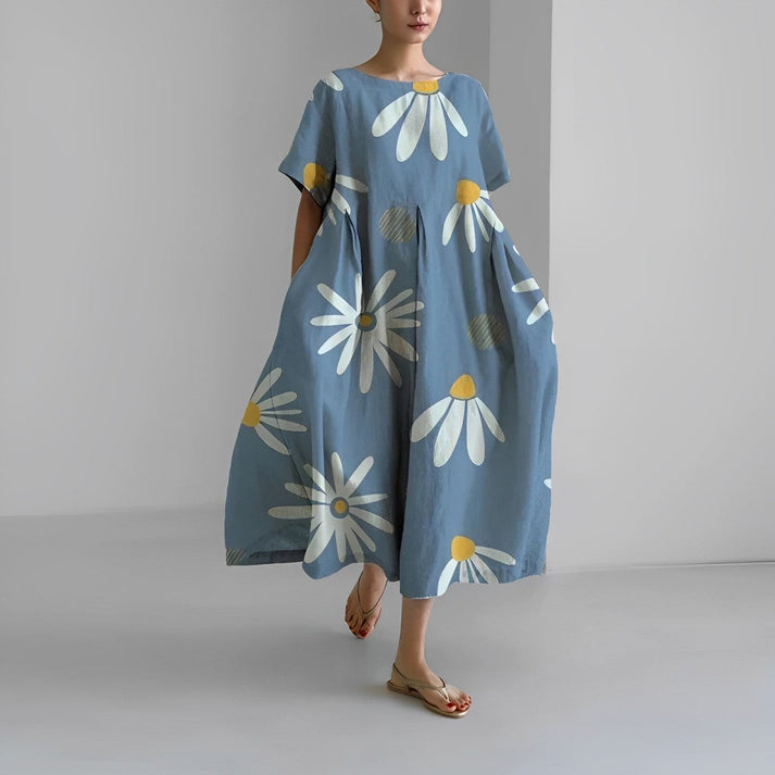 Casual Floral Knee Length Women Dress