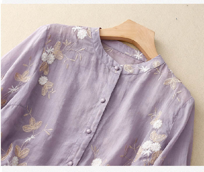 Elegant Women's Blouse with Flower Details