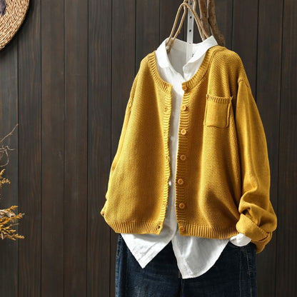 Women's Oversized Knit Cardigan With Pockets