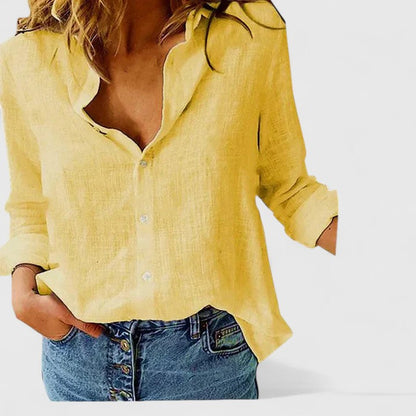 Classic Women's Linen Collar Button Shirt