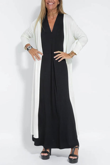 Stylish Maxi Dress with Matching Cardigan