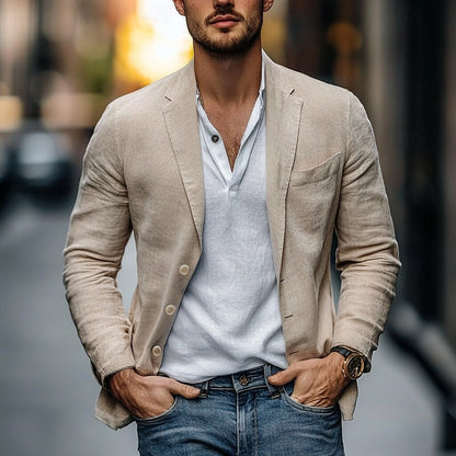 Men's Linen Blazer Lightweight - VibreMode