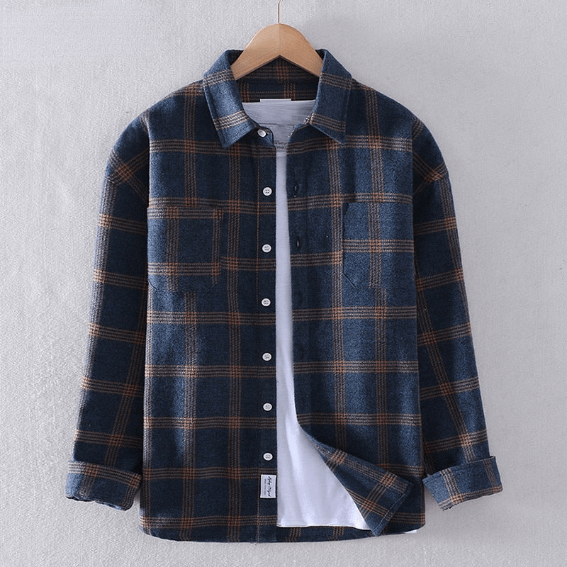 Classic Plaid Relaxed Fit Men's Shirt - VibreMode
