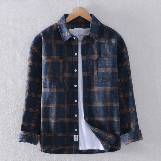 Classic Plaid Relaxed Fit Men's Shirt - VibreMode
