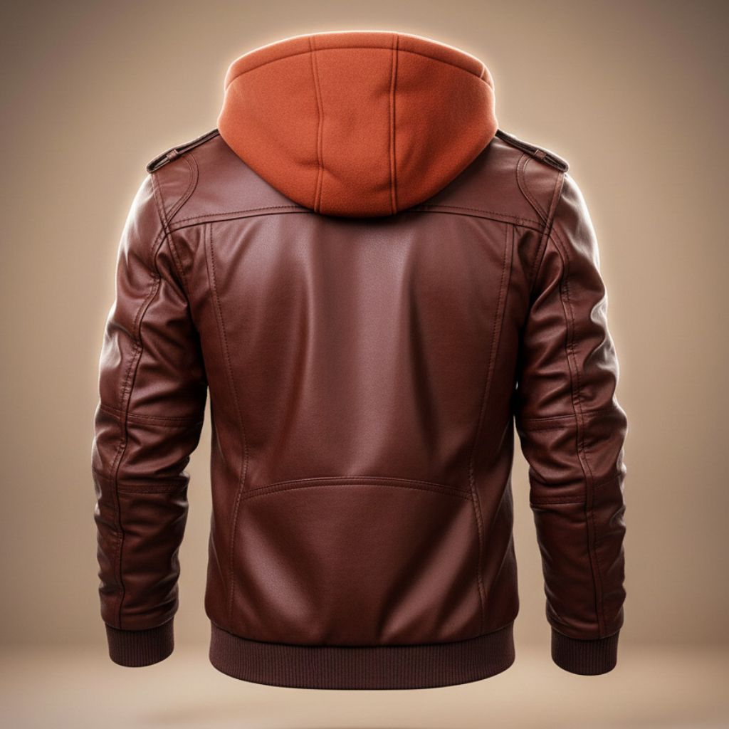 Classic Faux Leather Hoodie Jacket