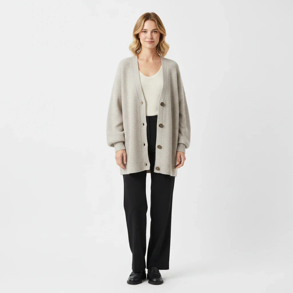 Women's Oversized Ribbed Cardigan Sweater