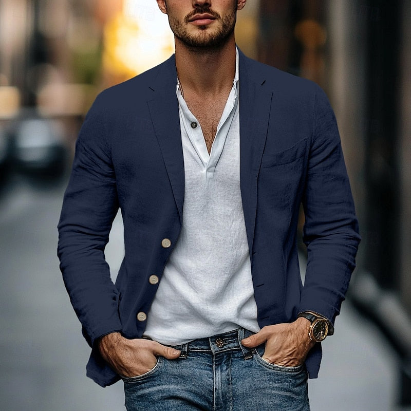Men's Linen Blazer Lightweight