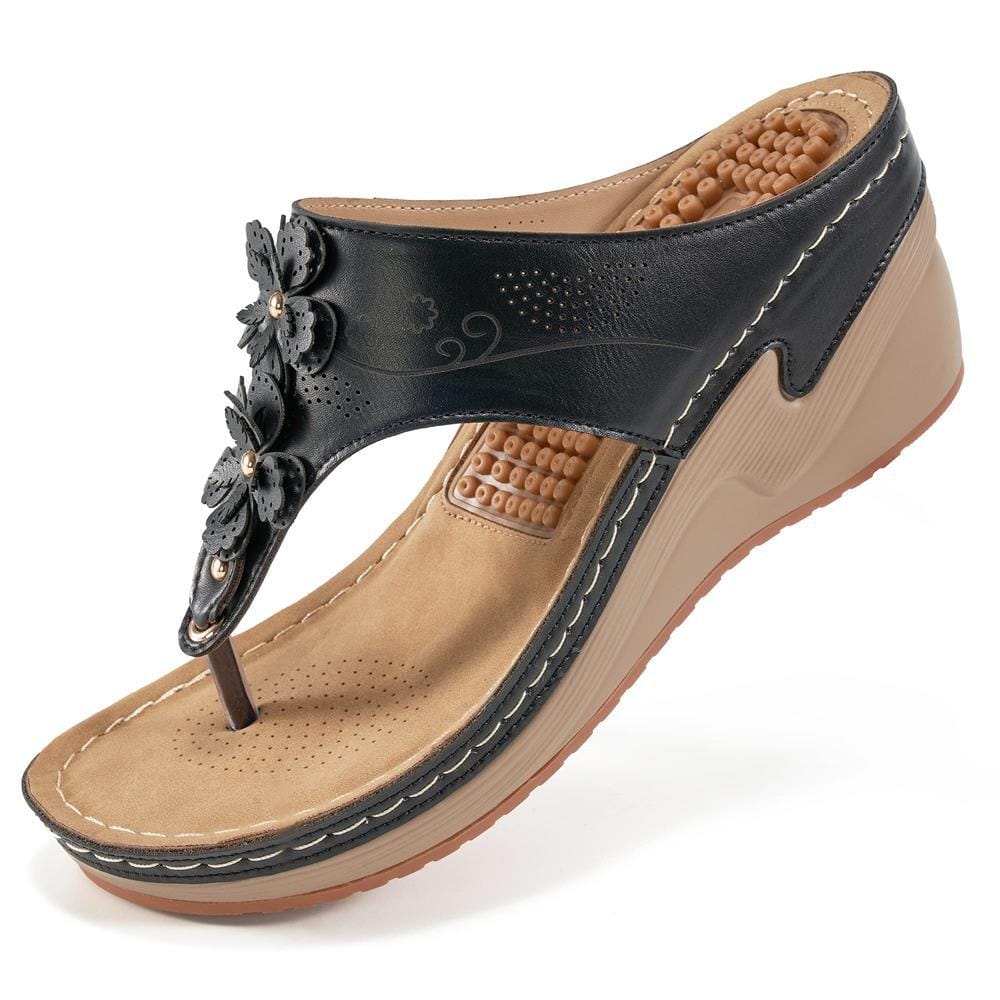 Comfortable Arch Support Wedge Thong Sandals