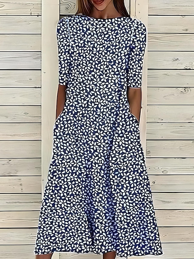 Floral Knee Length Women's Dress