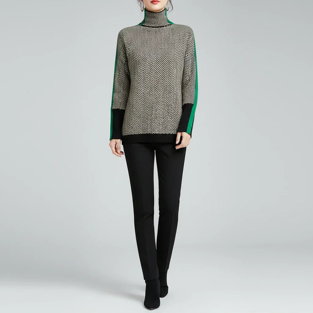 Fashionable Ladies Pastel Chevron Sweater